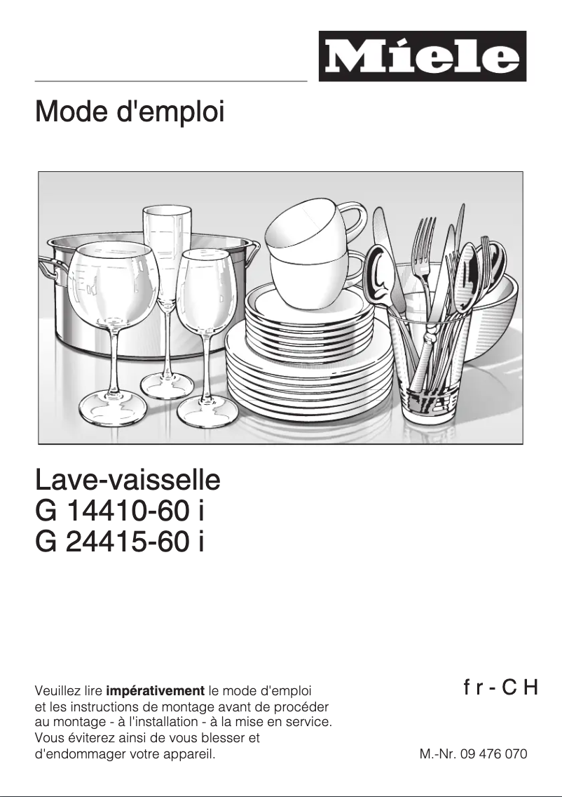 Page 1 de la notice Manuel utilisateur Miele G 24415-60 i