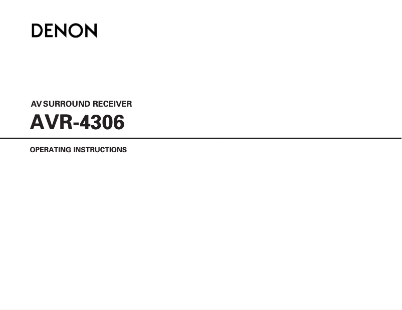 Image de la première page du manuel de l'appareil AVR-4306
