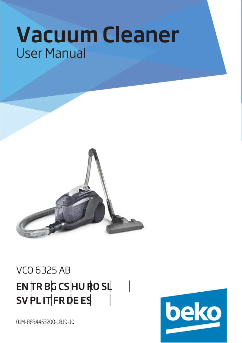 Page 1 de la notice Manuel utilisateur Beko VCO 6325 AB