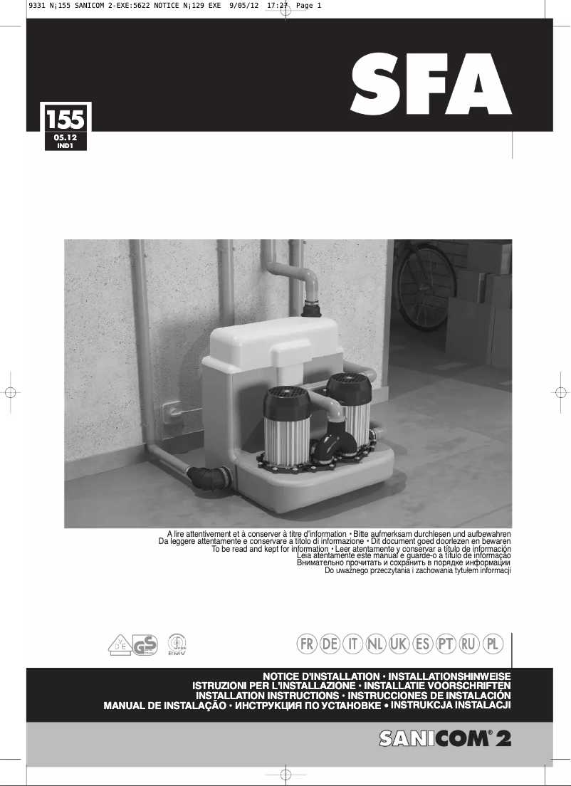 Image de la première page du manuel de l'appareil Sanicom 2 Expert-line