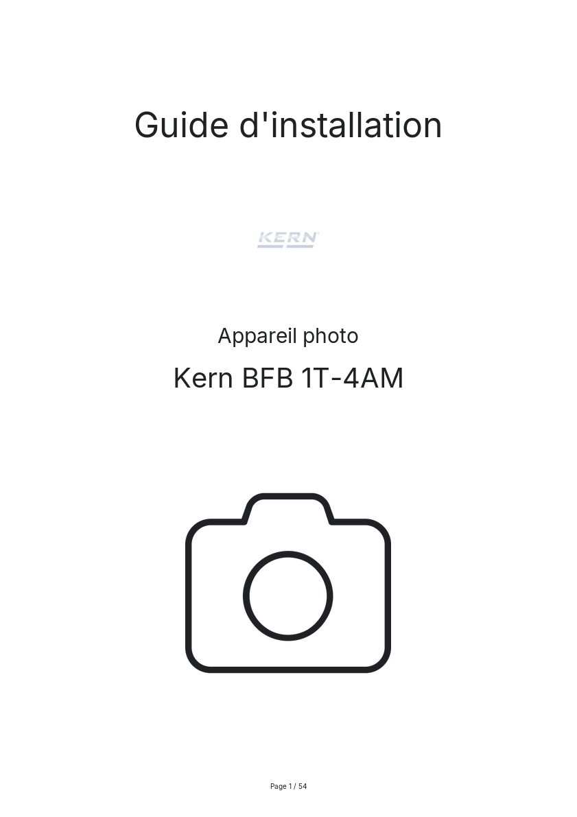 Image de la première page du manuel de l'appareil BFB 1T-4AM