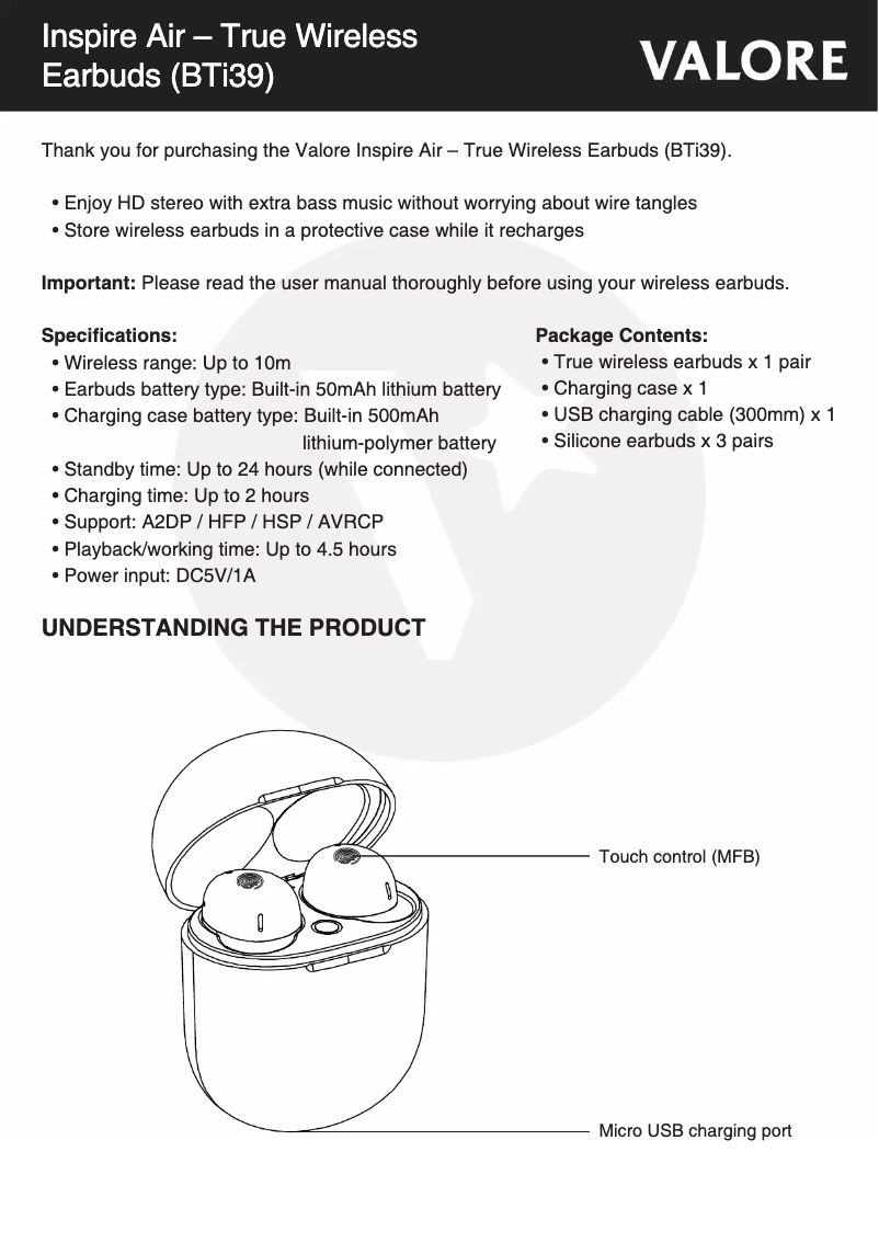 Image de la première page du manuel de l'appareil BTi39