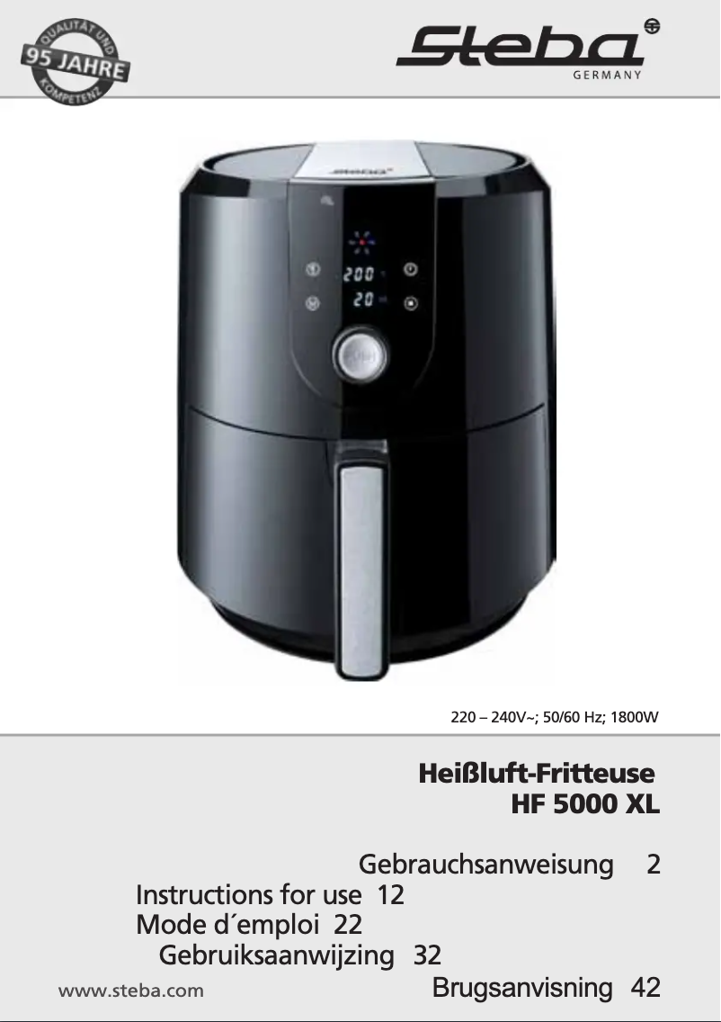 Page n°1 - Manuel utilisateur Steba HF 5000 XL