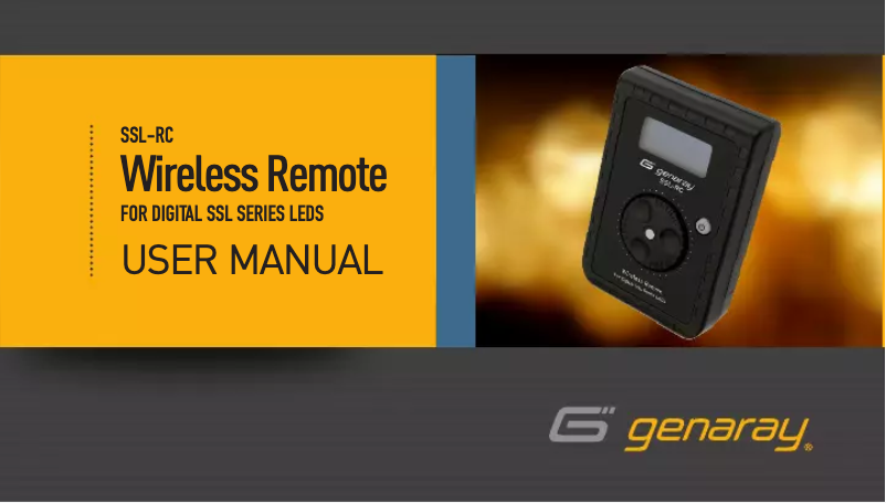 Page 1 de la notice Manuel utilisateur Genaray SSL-RC