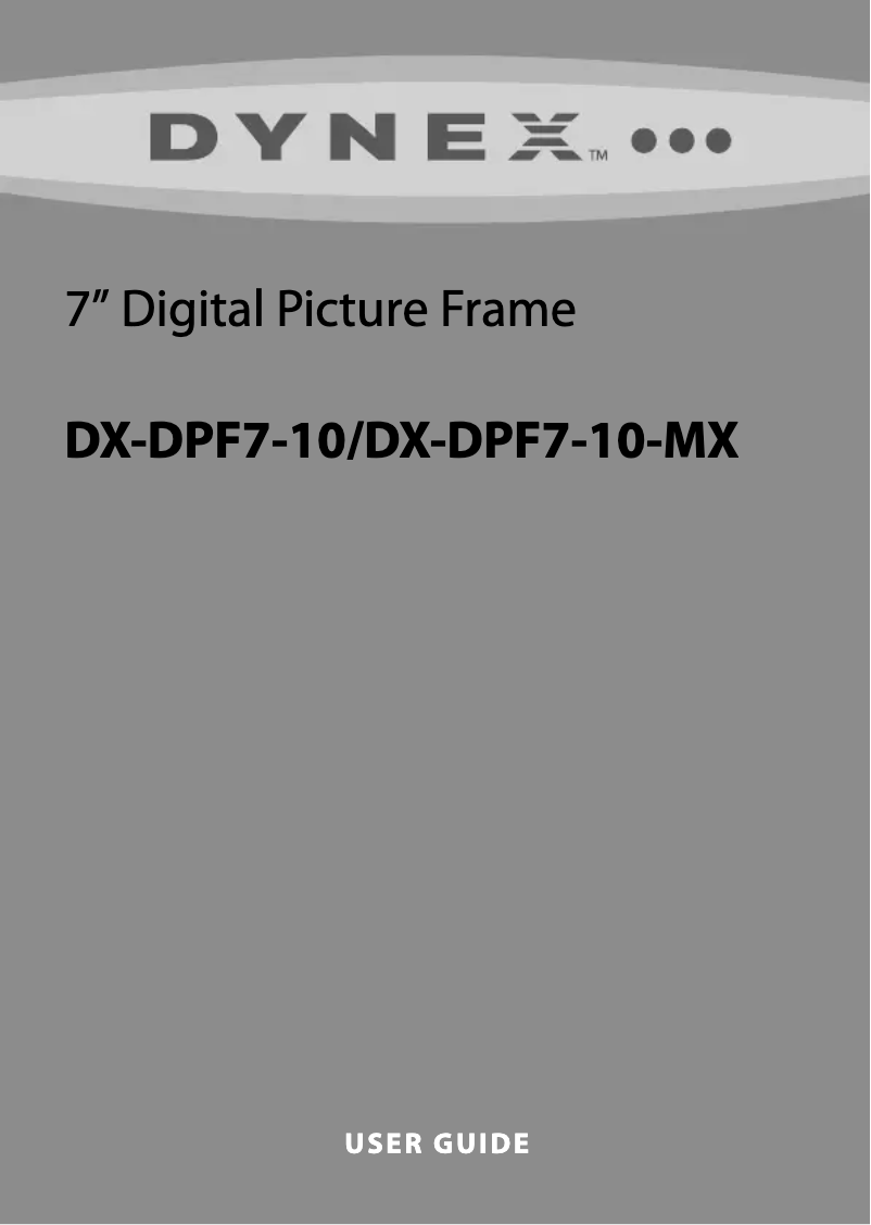 Page n°1 - Manuel utilisateur Dynex DX-DPF7-10 MX