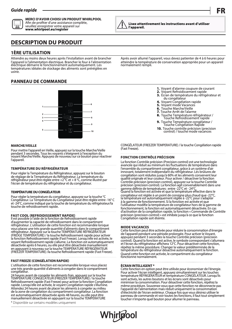 Image de la première page du manuel de l'appareil W9 831D KS H