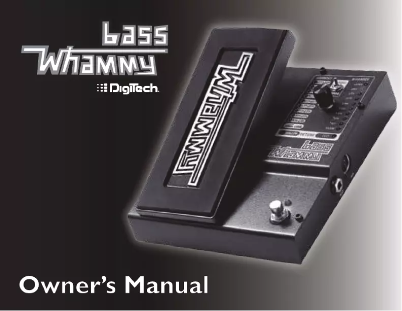 Page n°1 - Manuel utilisateur Digitech Bass Whammy