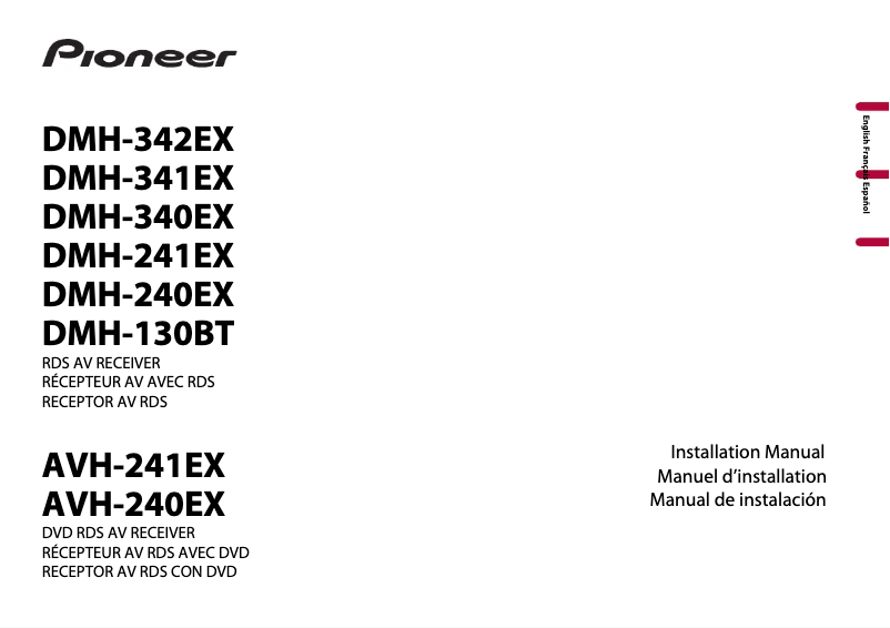 Page n°1 - Guide d'installation Pioneer DMH-241EX