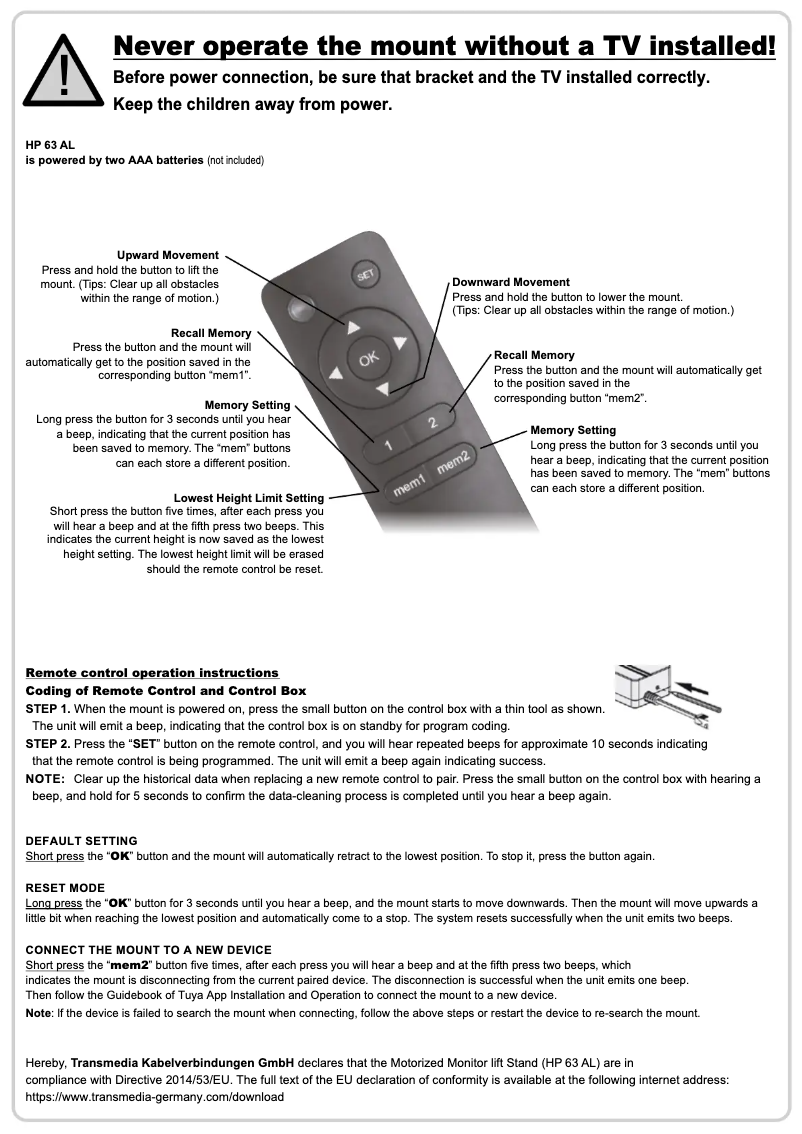 Image de la première page du manuel de l'appareil HP 63 AL