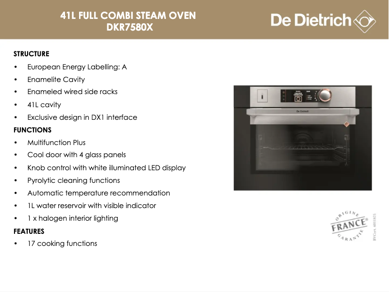 Image de la première page du manuel de l'appareil DKR7580X