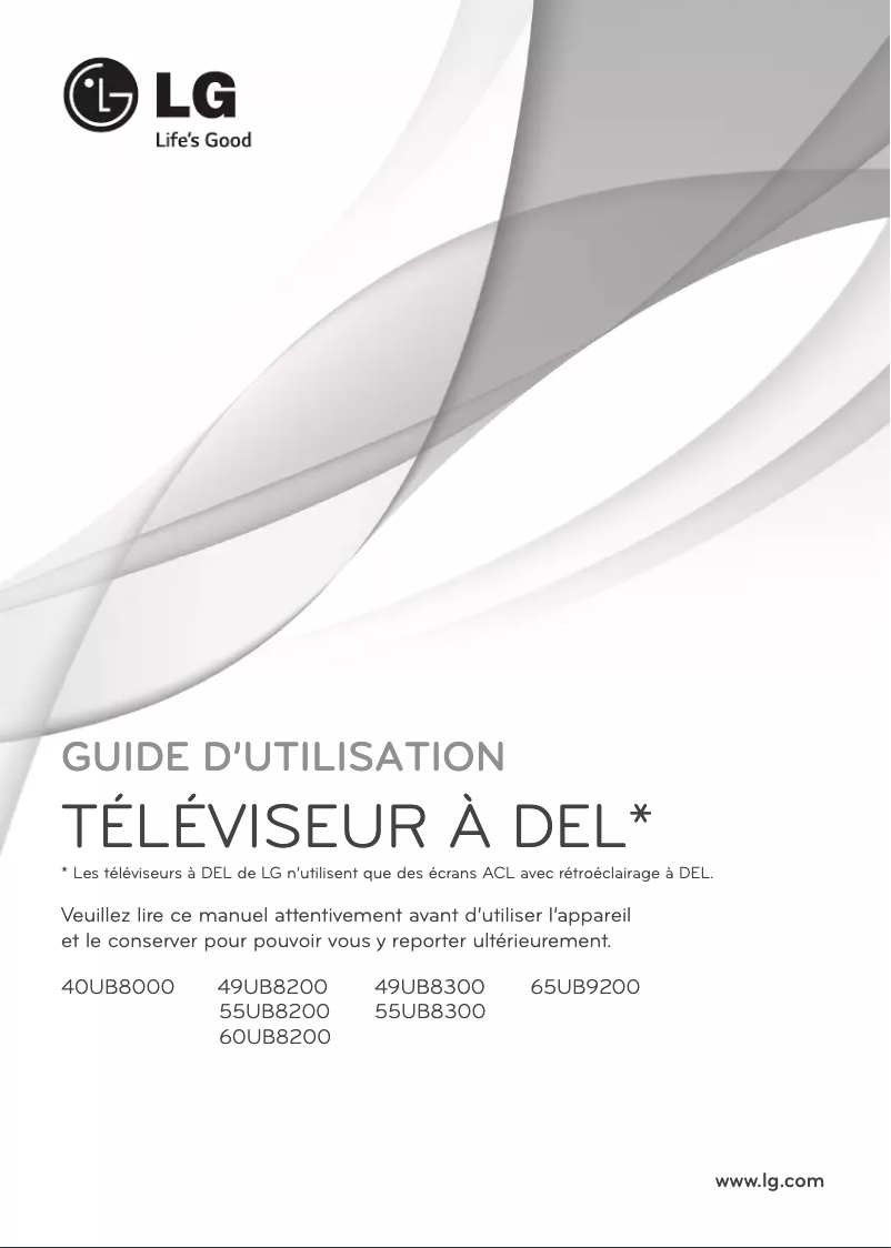 Page n°1 - Manuel utilisateur LG 55UB8200