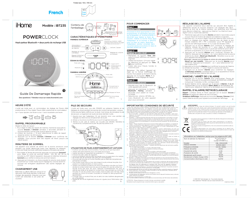 Image de la première page du manuel de l'appareil IBT235
