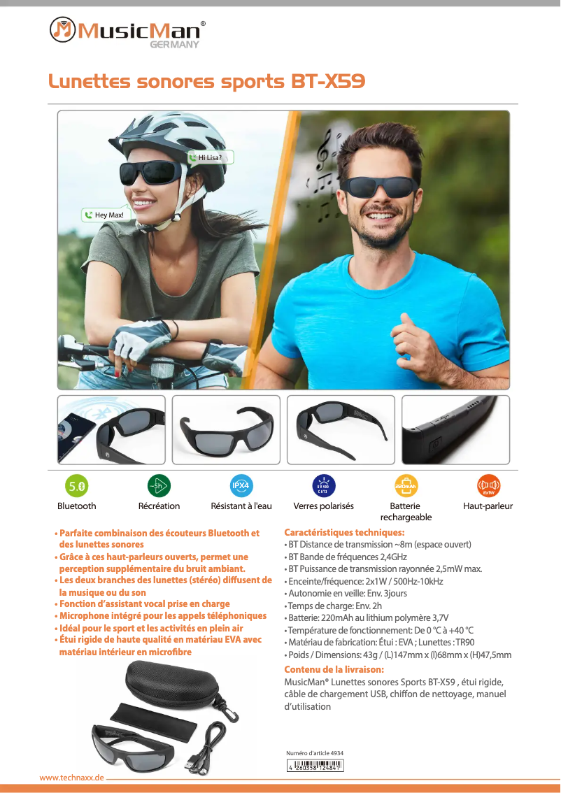 Page n°1 - Manuel utilisateur MusicMan BT-X59