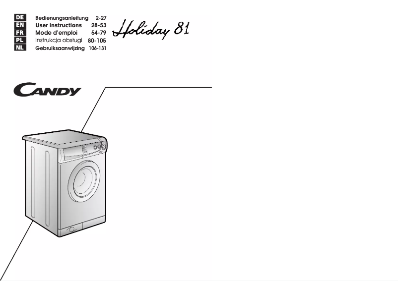 Page 1 de la notice Manuel utilisateur Candy Holiday 81