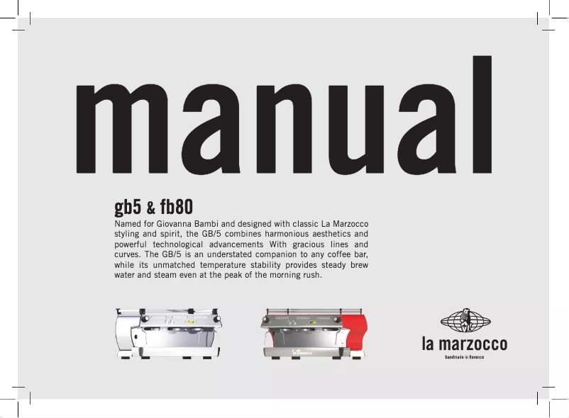 Page n°1 - Manuel utilisateur La Marzocco GB5