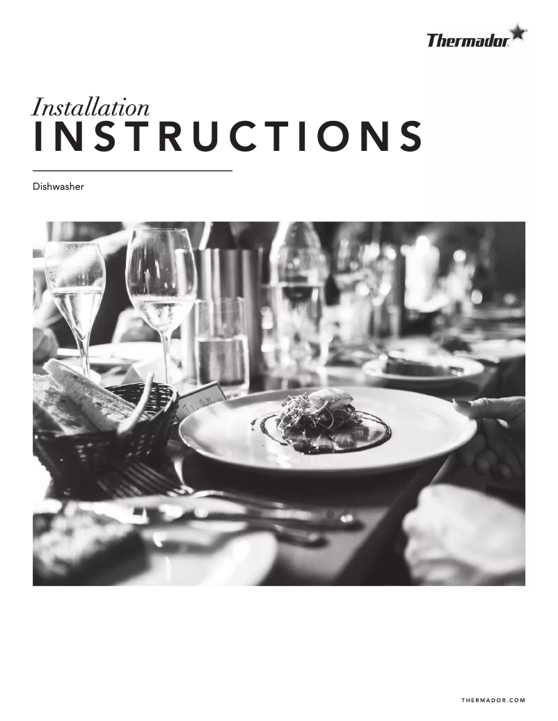 Page n°1 - Guide d'installation Thermador DWHD770WPR