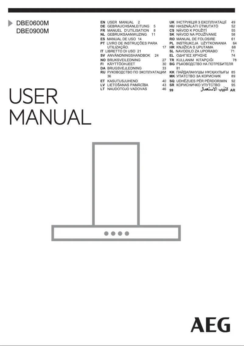 Page 1 de la notice Manuel utilisateur AEG DBE0600M