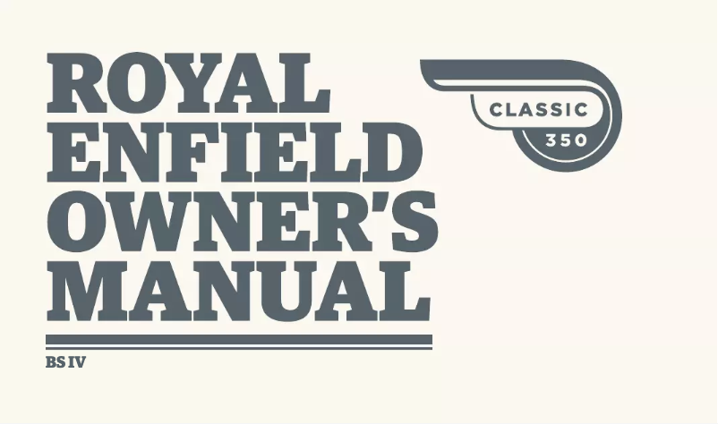 Page 1 de la notice Manuel utilisateur Royal Enfield Classic 350 (2017)