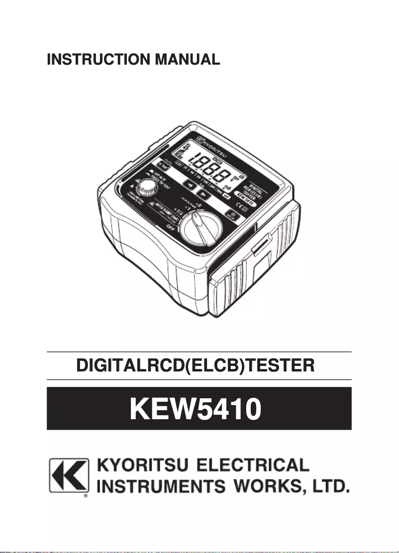 Page 1 of the manual User Manual Kyoritsu KEW 5410