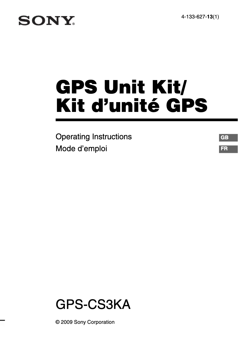 Page n°1 - Manuel utilisateur Sony GPS-CS3KA