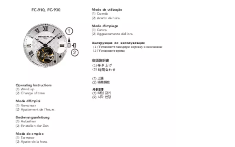 Page n°1 - Manuel utilisateur Frederique Constant FC 910