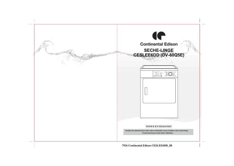 Image de la première page du manuel de l'appareil CESLEE6DD