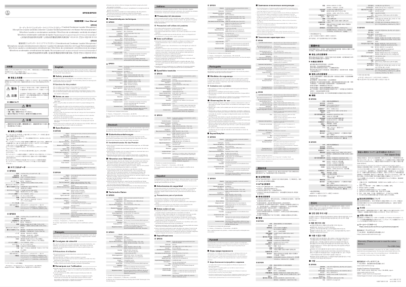 Página 1 del manual Manual de usuario Audio-Technica BP899L