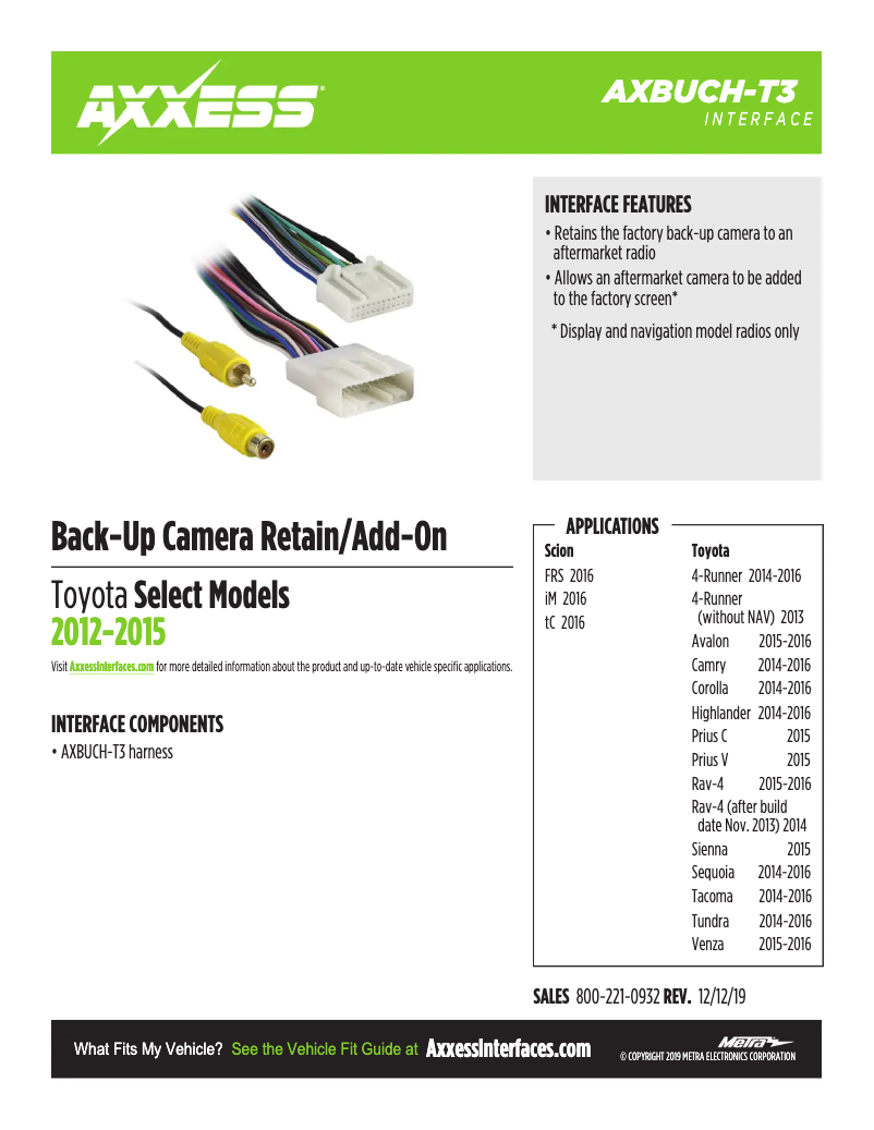 Page 1 de la notice Fiche technique AXESS AXBUCH-T3