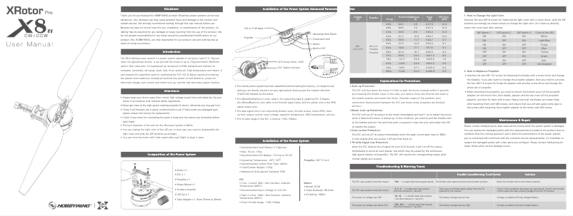 Page n°1 - Manuel utilisateur Hobbywing XRotor X8
