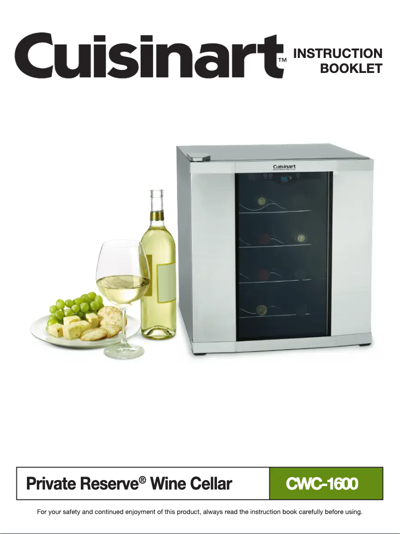 Page n°1 - Manuel utilisateur Cuisinart Private Reserve CWC-1600