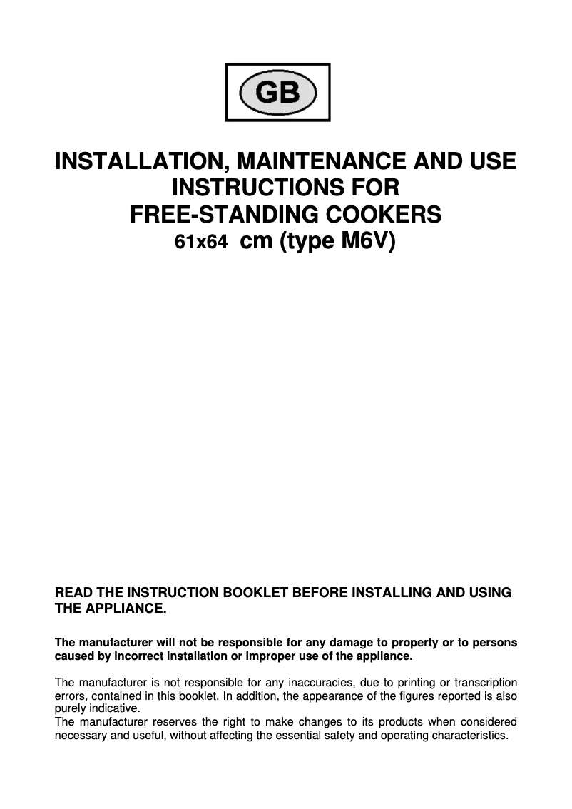 Page n°1 - Manuel utilisateur Bertazzoni X60 4 MFE X