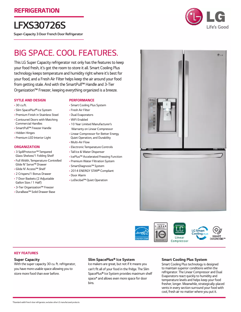 Image de la première page du manuel de l'appareil LFXS30726