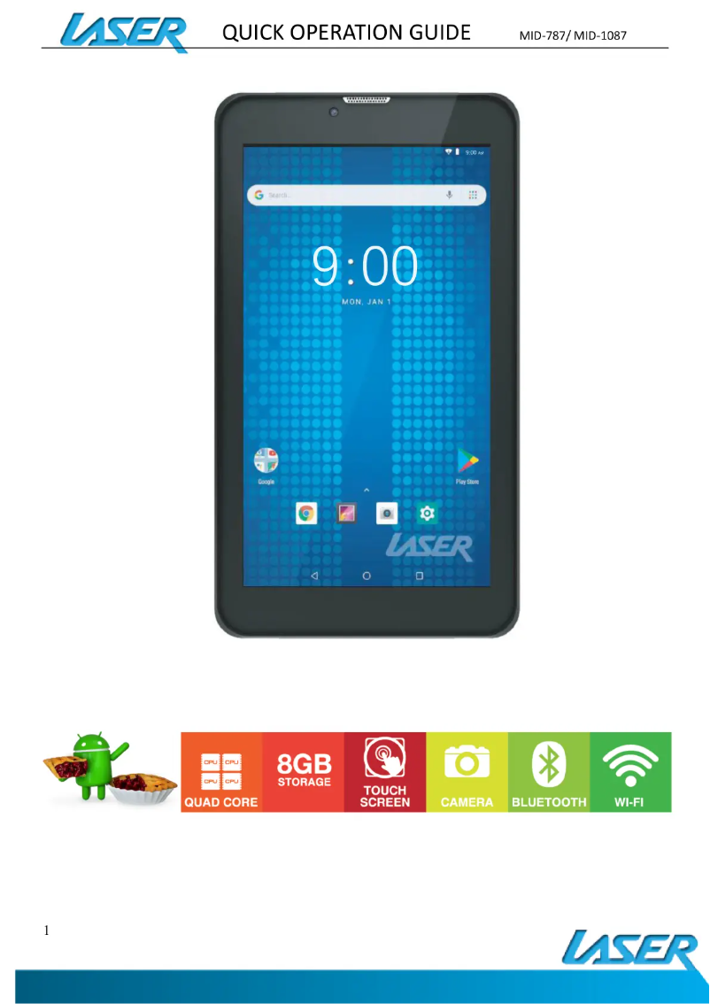 Page 1 de la notice Manuel utilisateur Laser MID-787