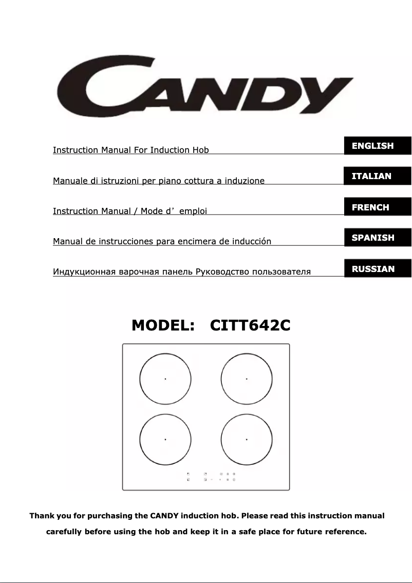 Page n°1 - Manuel utilisateur Candy CITT642C