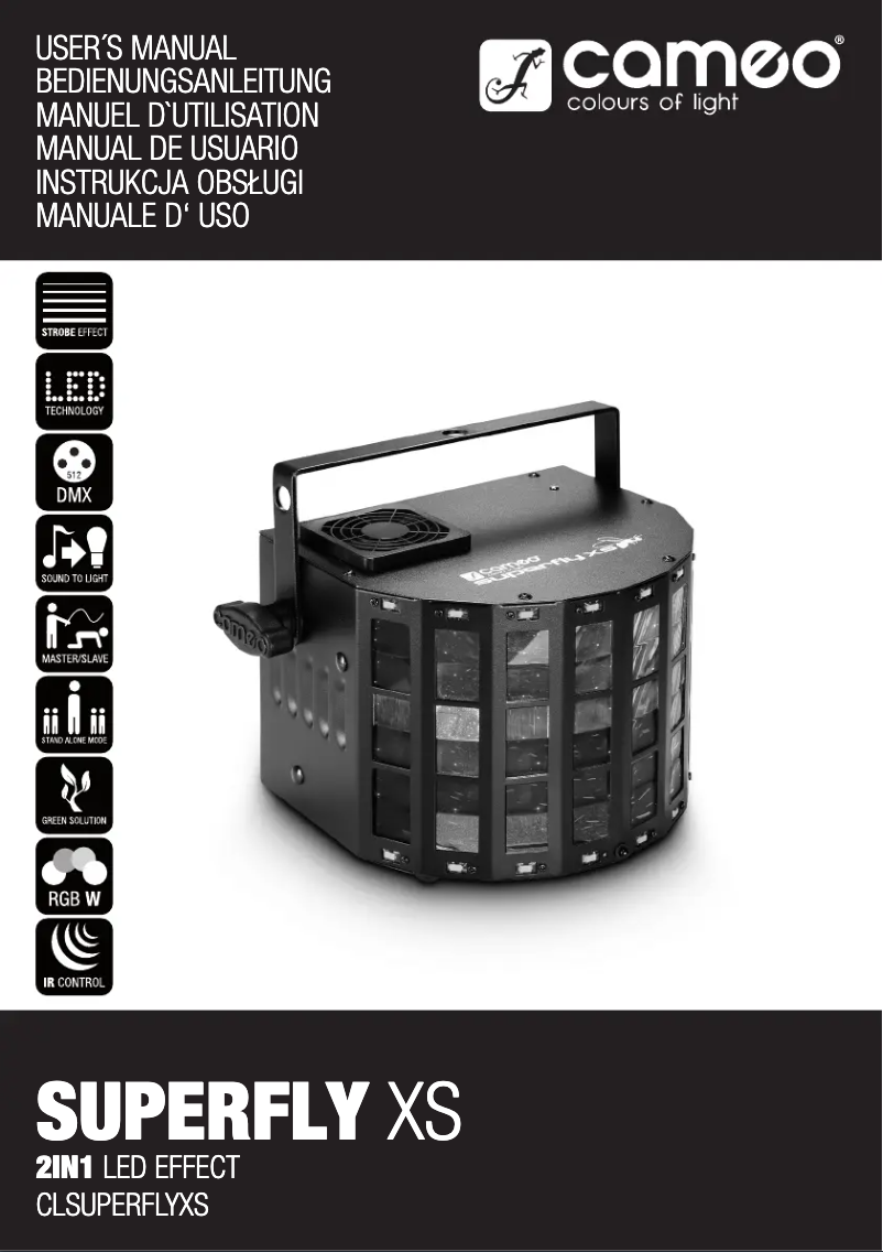 Page 1 de la notice Manuel utilisateur Cameo SuperFly XS