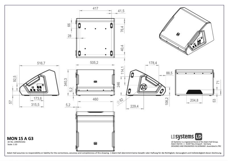 Page n°1 - Fiche technique LD Systems MON 15 A G3
