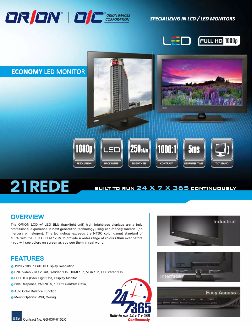 Page n°1 - Manuel utilisateur Orion 21REDE