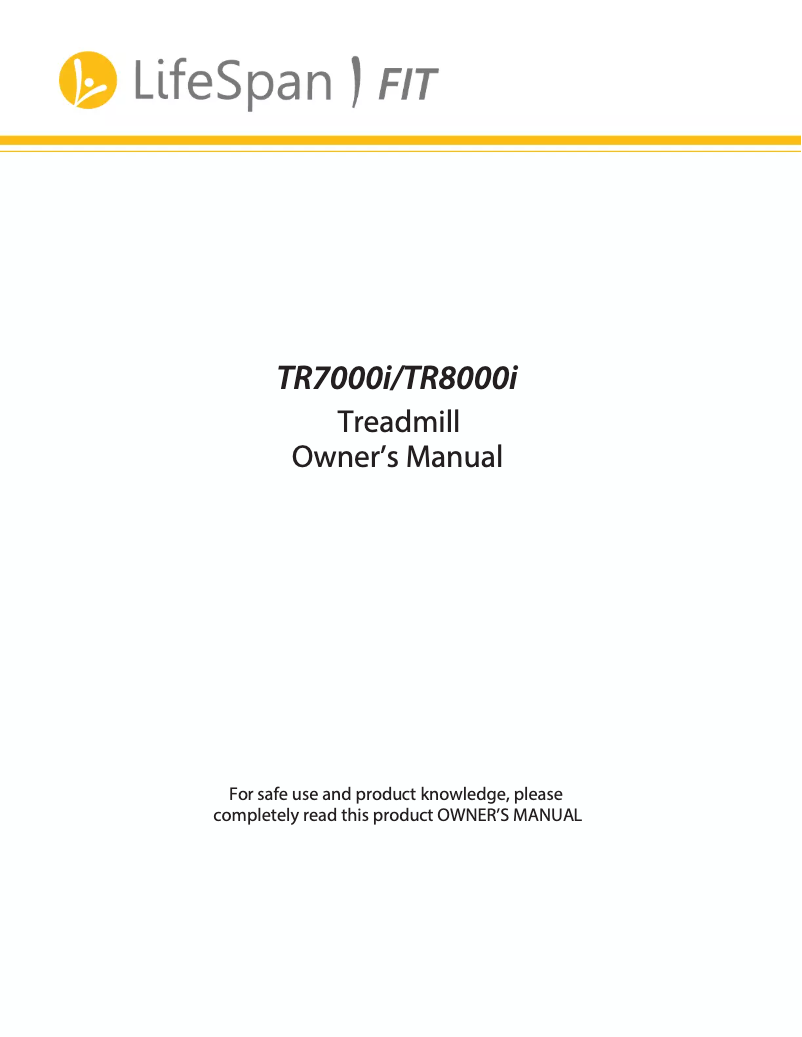 Page n°1 - Manuel utilisateur LifeSpan TR7000i