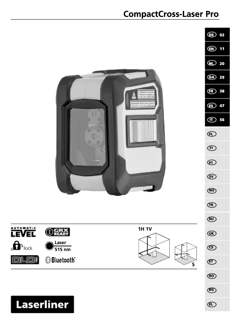 Image de la première page du manuel de l'appareil CompactCross-Laser Pro