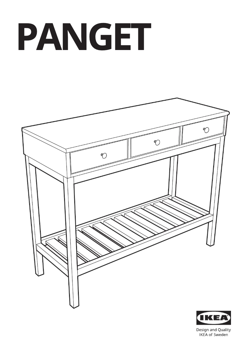 Page 1 de la notice Manuel utilisateur Ikea PANGET 604.741.66