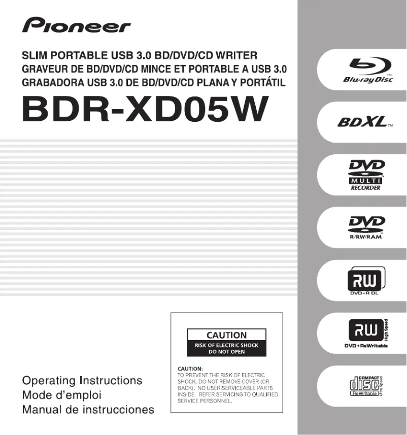 Page n°1 - Manuel utilisateur Pioneer BDR-XD05W