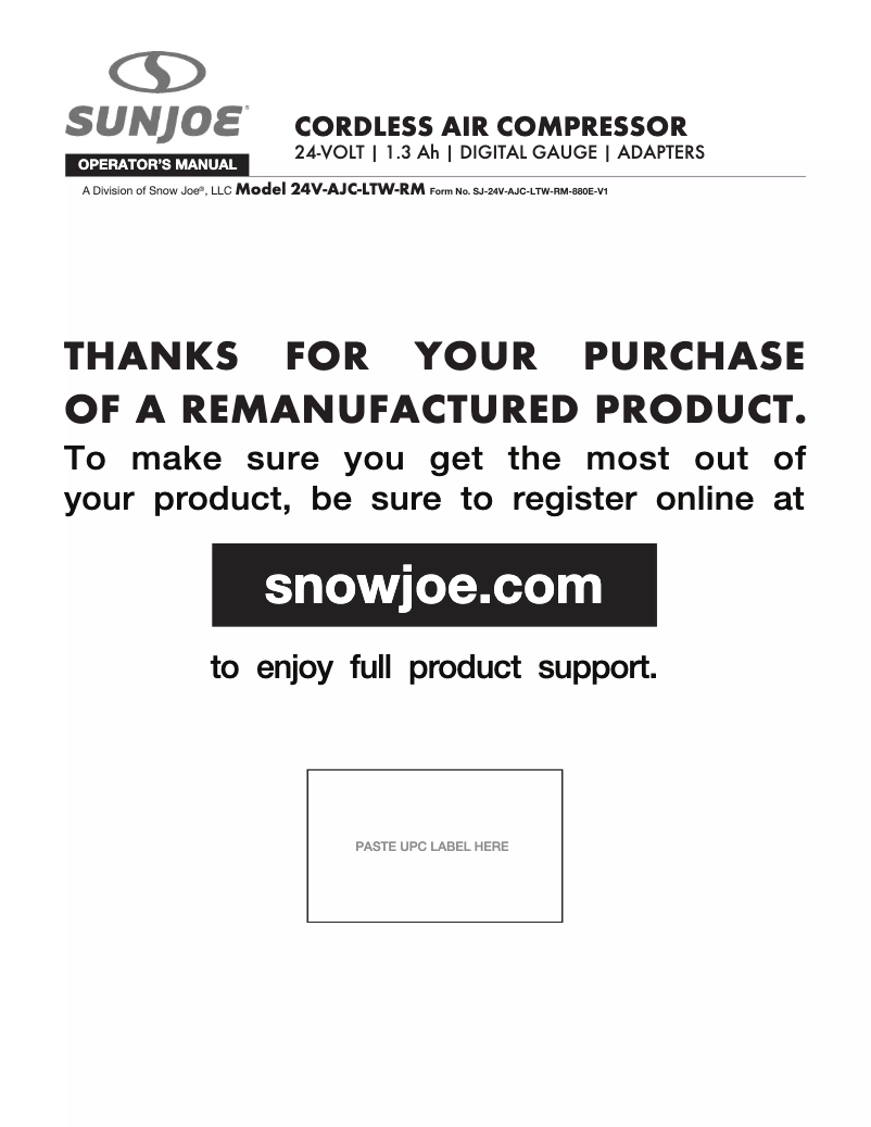 First page image of the manual for 24V-AJC-LTW-RM