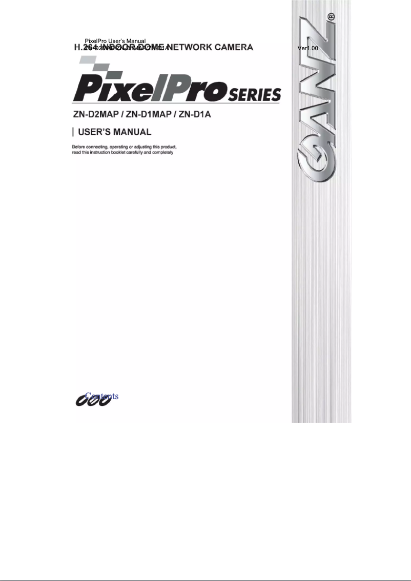 Image de la première page du manuel de l'appareil PixelPro ZN-D1A