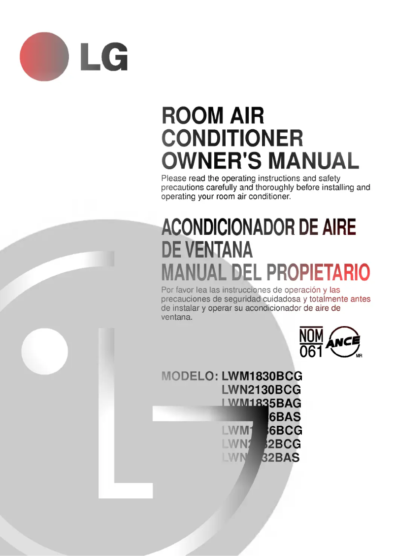 Image de la première page du manuel de l'appareil LWM1836BCG