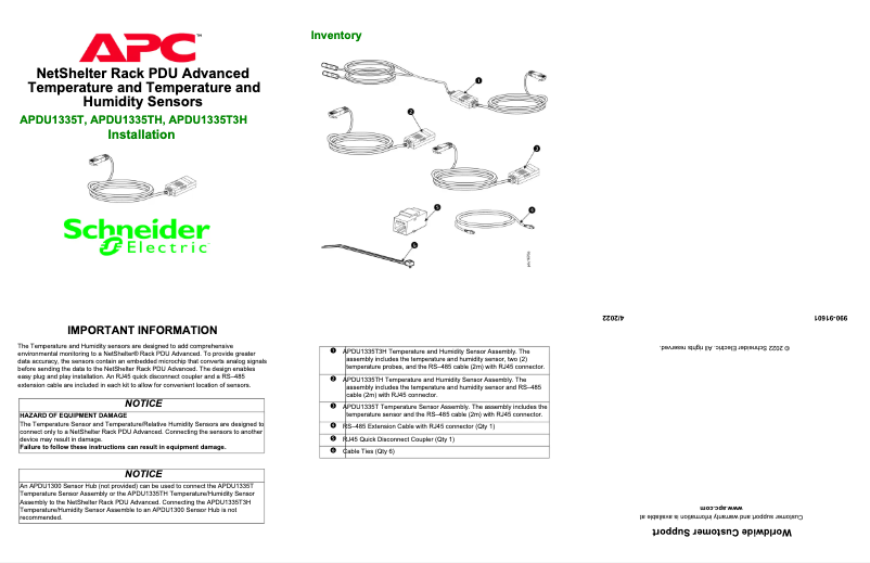 Página 1 del manual Manual de usuario APC APDU1335T