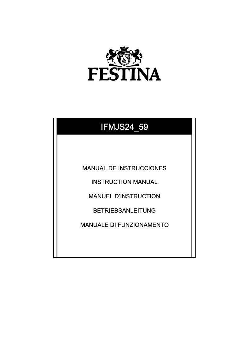 Page 1 de la notice Manuel utilisateur Festina F6814