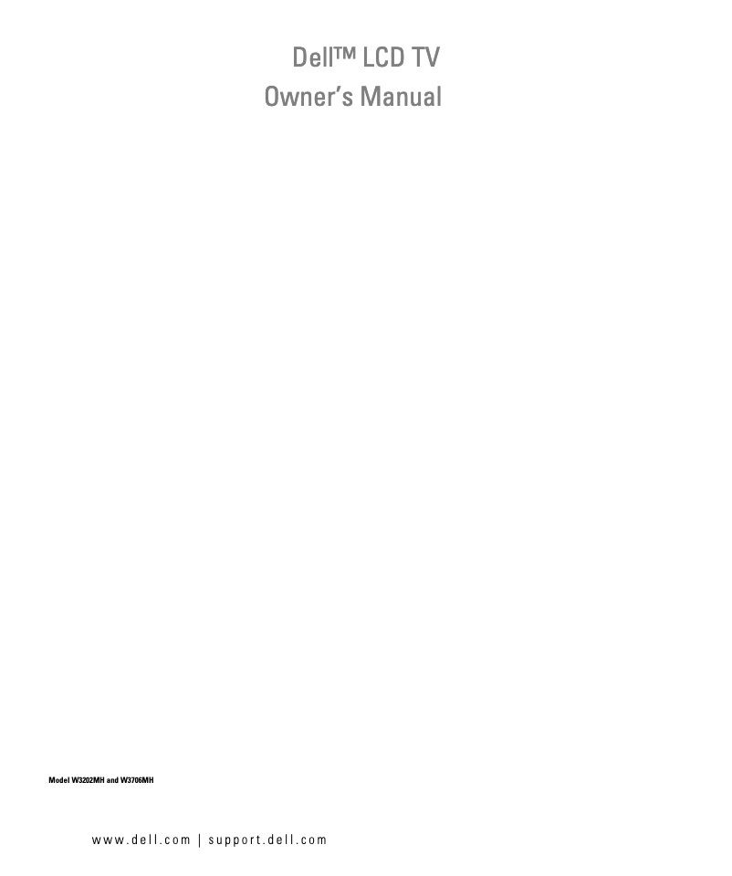 Image de la première page du manuel de l'appareil W3202MJ