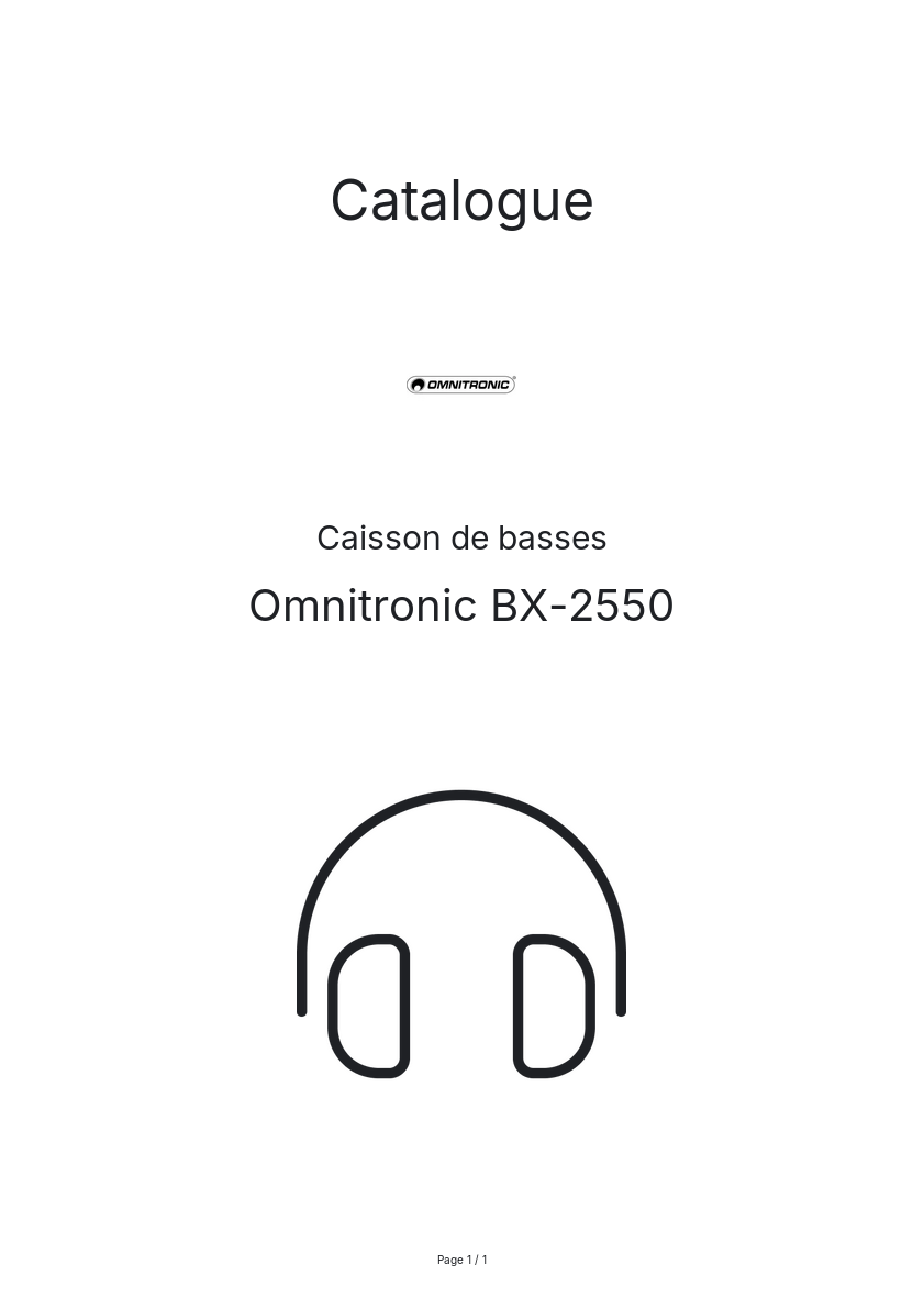 Image de la première page du manuel de l'appareil BX-2550