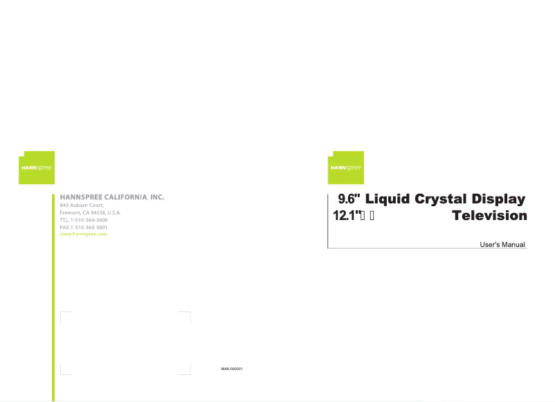 Image de la première page du manuel de l'appareil HANNSbugsy