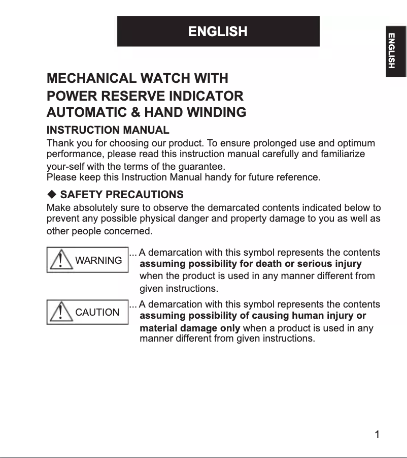 Page n°1 - Manuel utilisateur Orient Star Contemporary RE-AT0006L